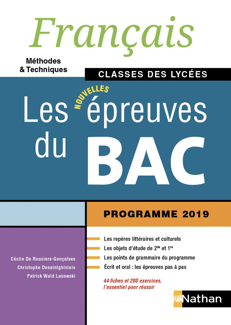 francais - Les nouvelles épreuves du Bac - Classes des lycées - Ed. 2019